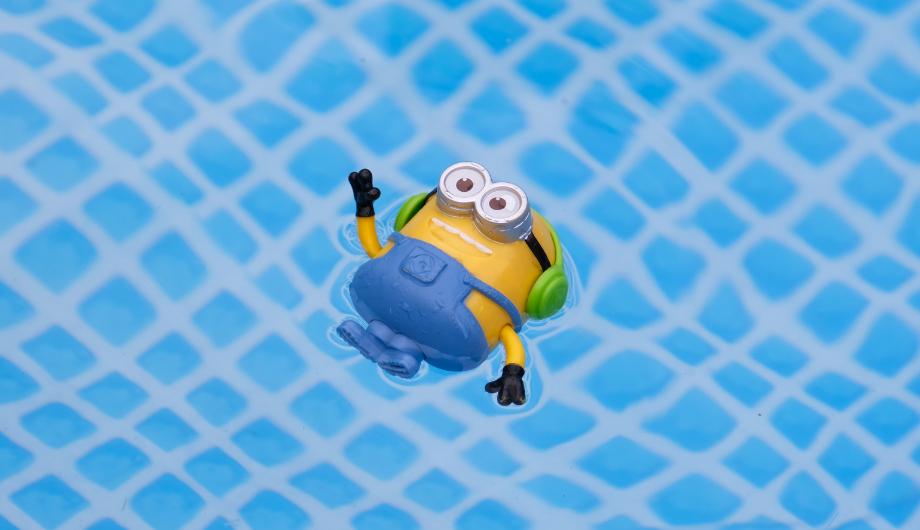 Floating minion toy on water